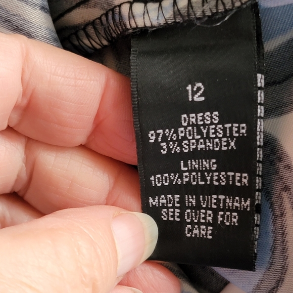 ALXY Shift V neck Knee Length Sleeveless Retro Dress Size 12 - Picture 9 of 12